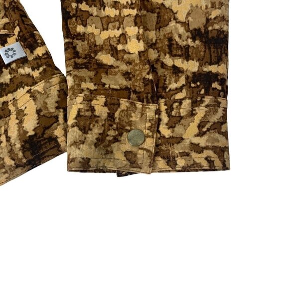 Zenergy by Chico’s Brown Abstract Zip-Up Jacket Size 0 (S) Stretch Travel Layer - Picture 6 of 14